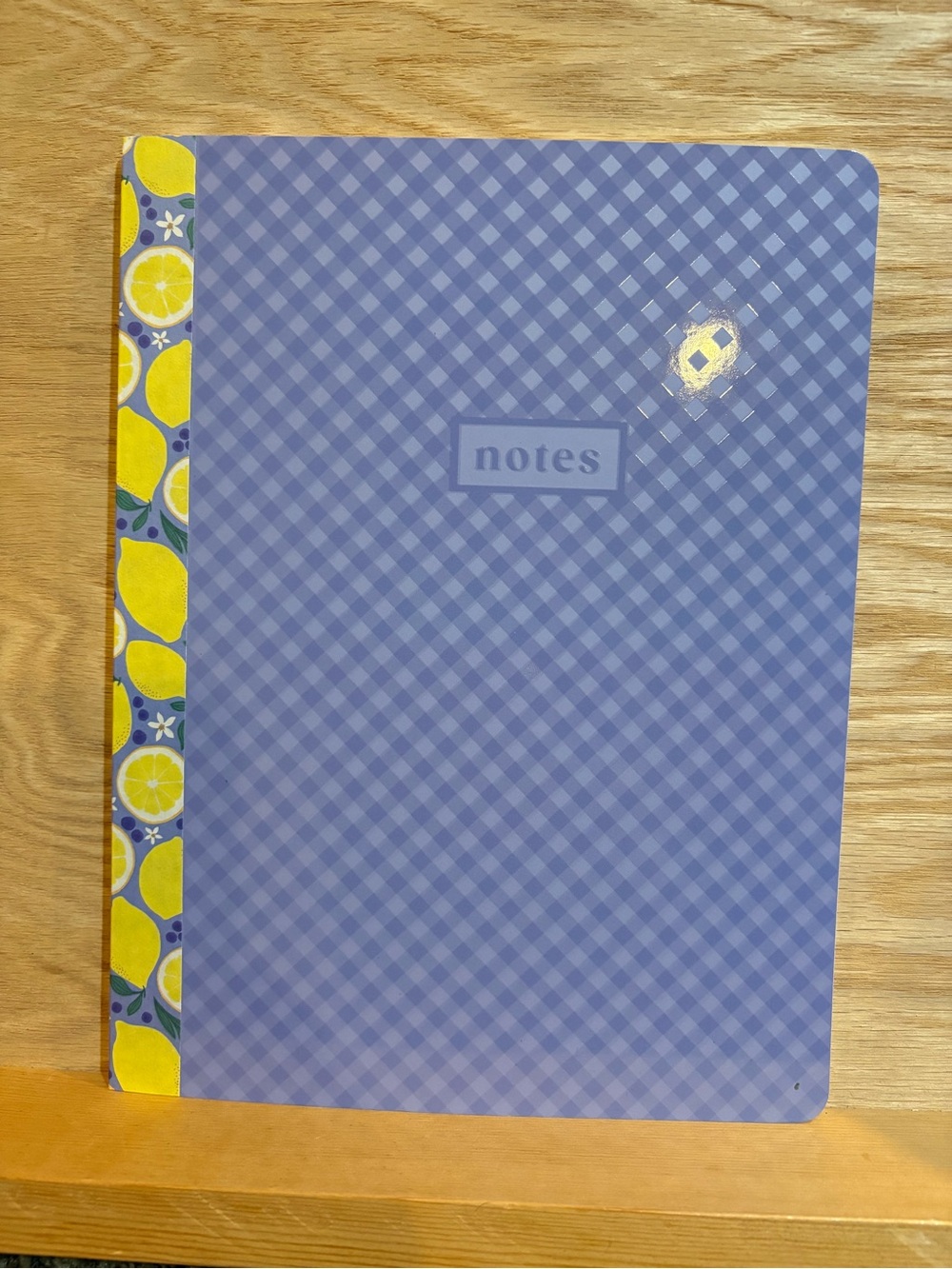 Gingham Notes Notebook with Lemon Spine - Picture 1 of 3